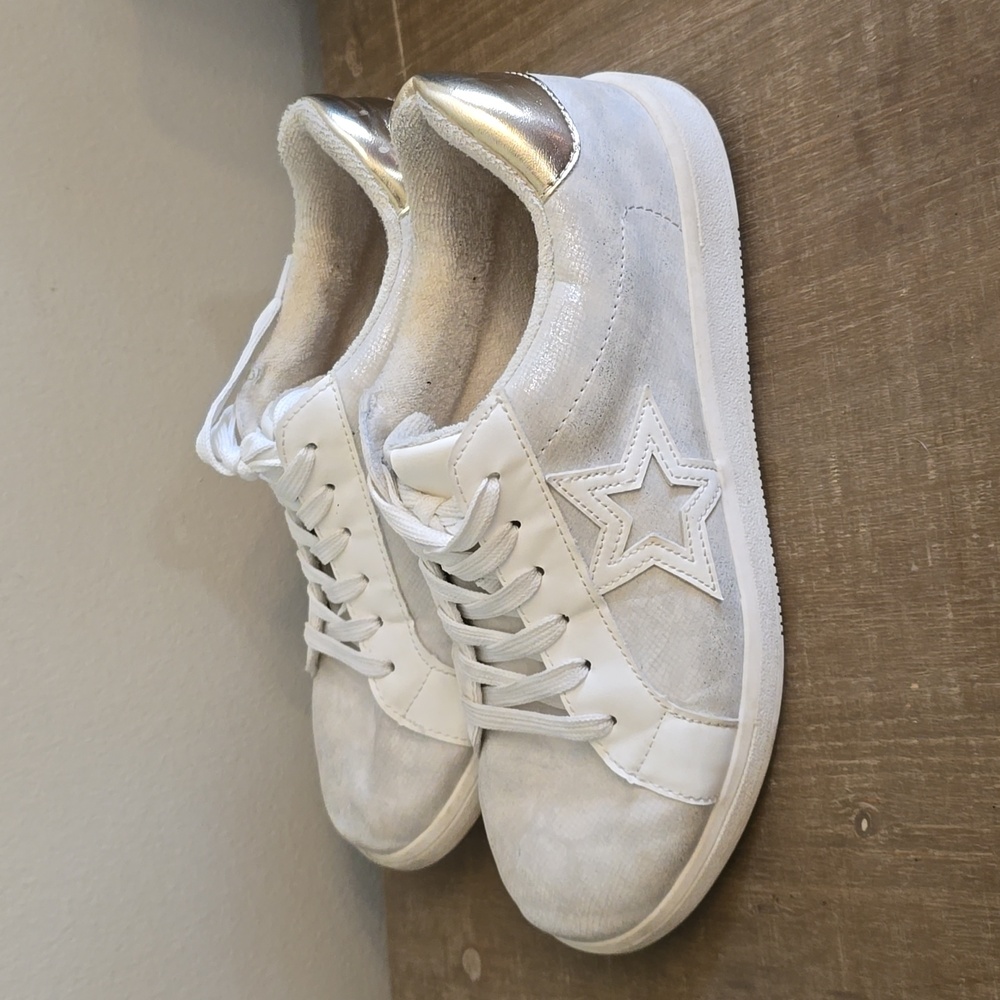 White Faux Leather Stat Lace-Up Sneaker - Picture 2 of 5